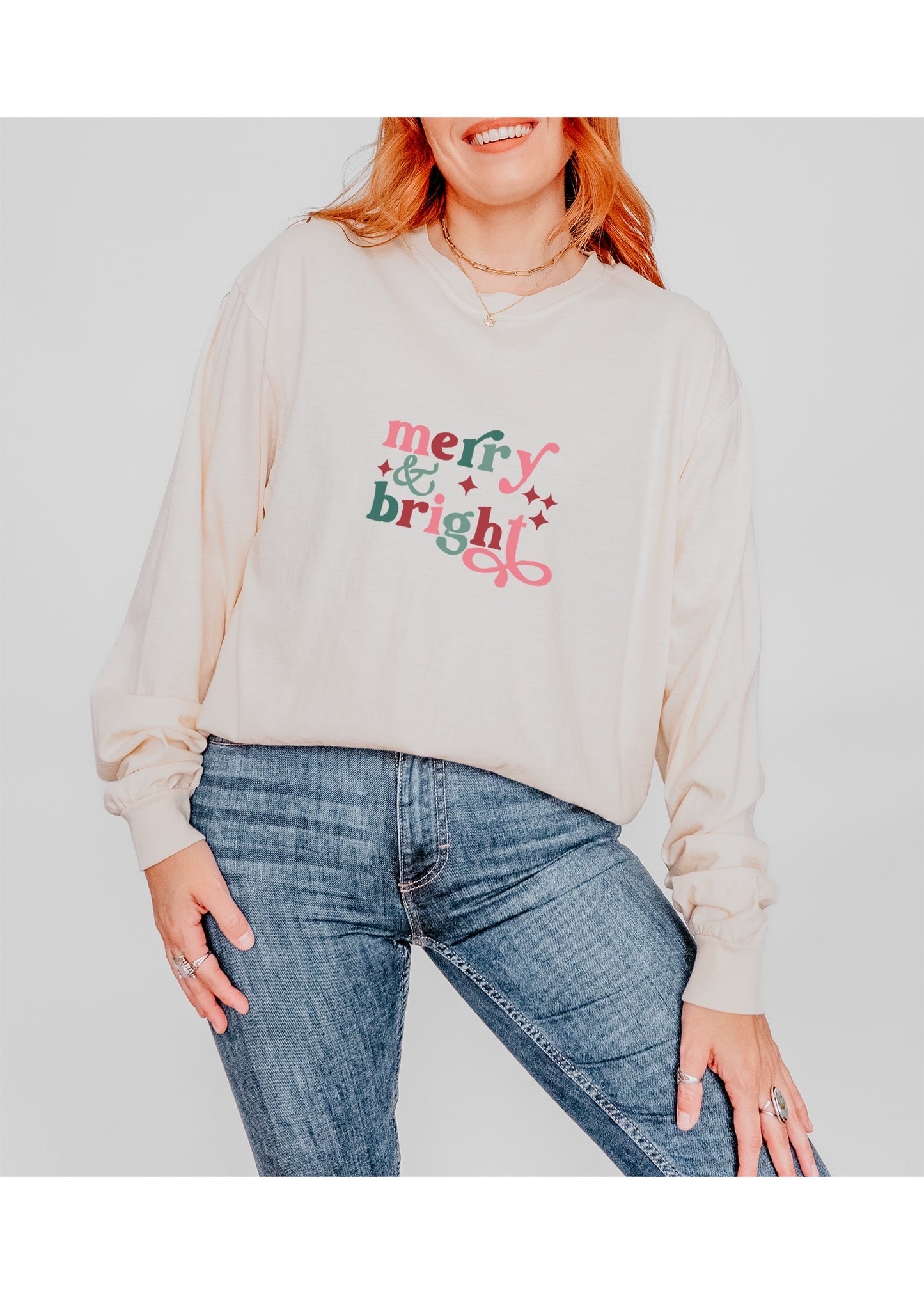 Merry and Bright Embroidered Crewneck