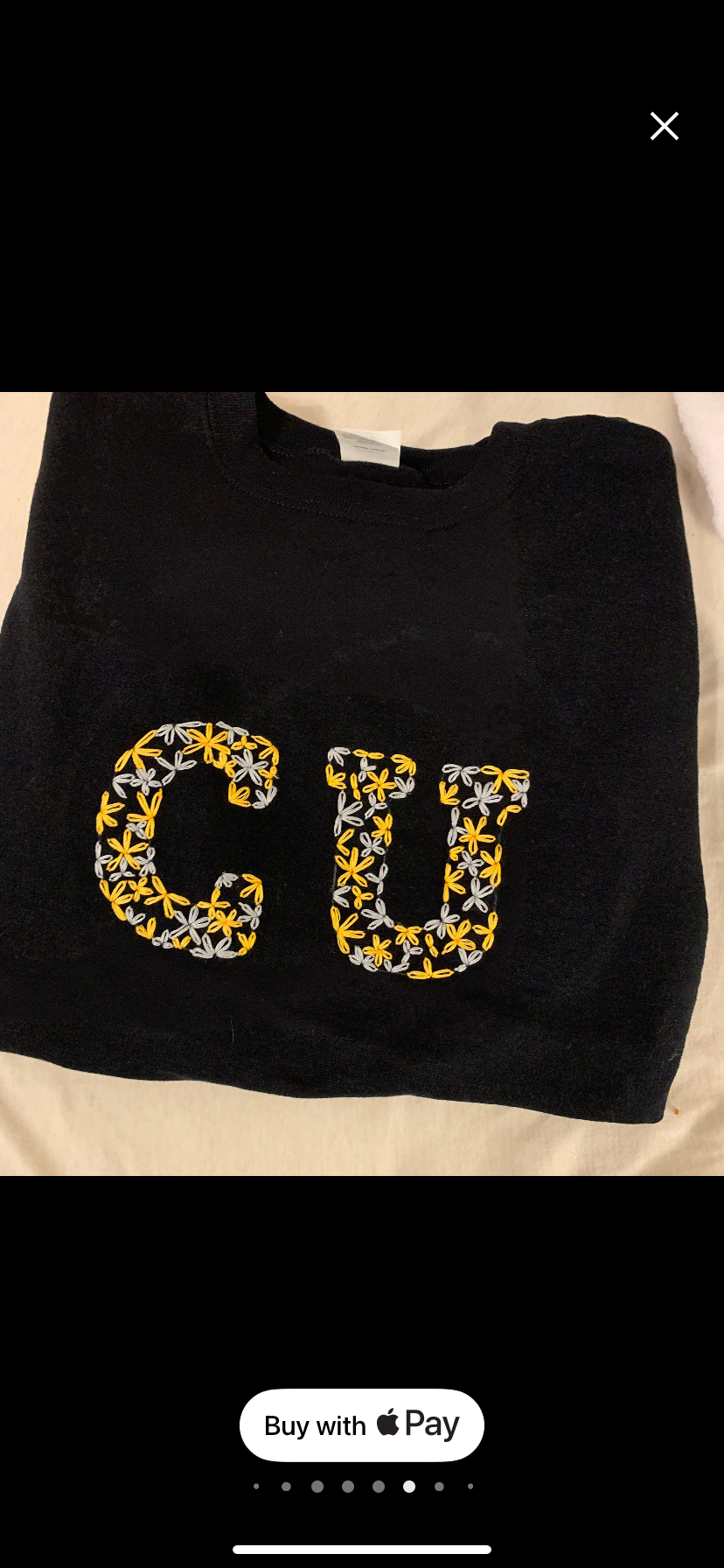 CUSTOM HAND-STITCHED EMBROIDERED floral sweatshirt