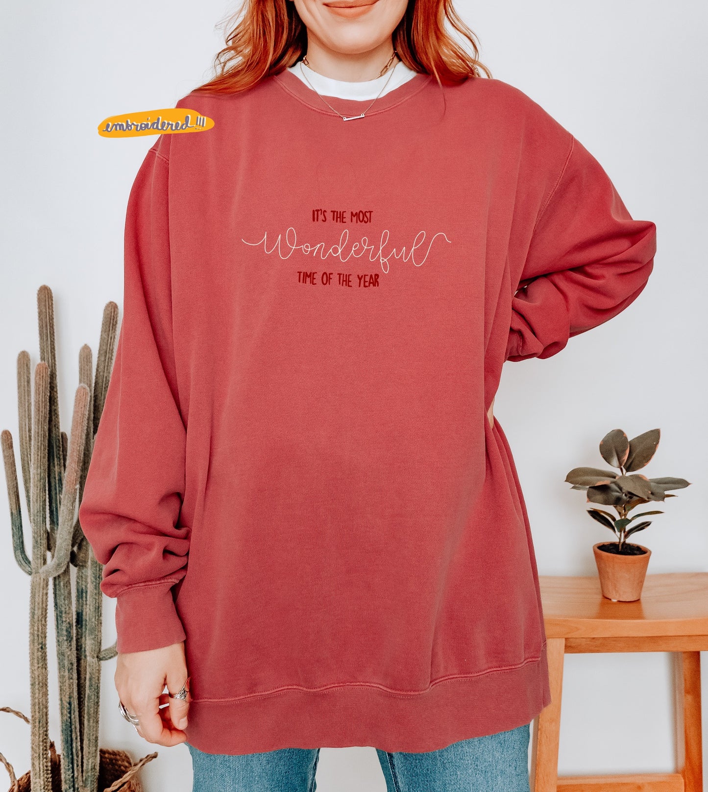 It’s the most wonderful time of the year embroidered crewneck