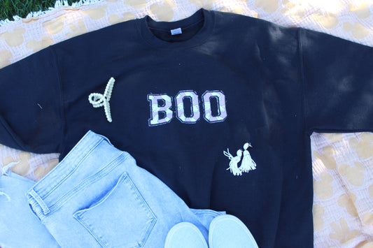 Boo Appliqué Glow in the Dark Crewneck